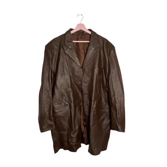 Gianni Vironi Blazer Jacket Mens 2XL 42 Genuine Leather Classic Coat - Picture 1 of 7